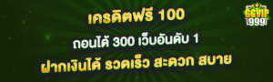 เครดิตฟรี 100 ถอนได้ 300